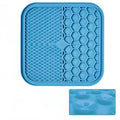 Blue Pawprint Silicone Eco-Friendly Waterproof Pet Dog Lick Pad Mats with Peanut Butter & Love Style Bowls & Feeders