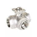 High Platform Three-Way Ball Valve 304/316 Stainless Steel L/T Type Electric Pneumatic Internal Threaded Electric Valve Gas Stop