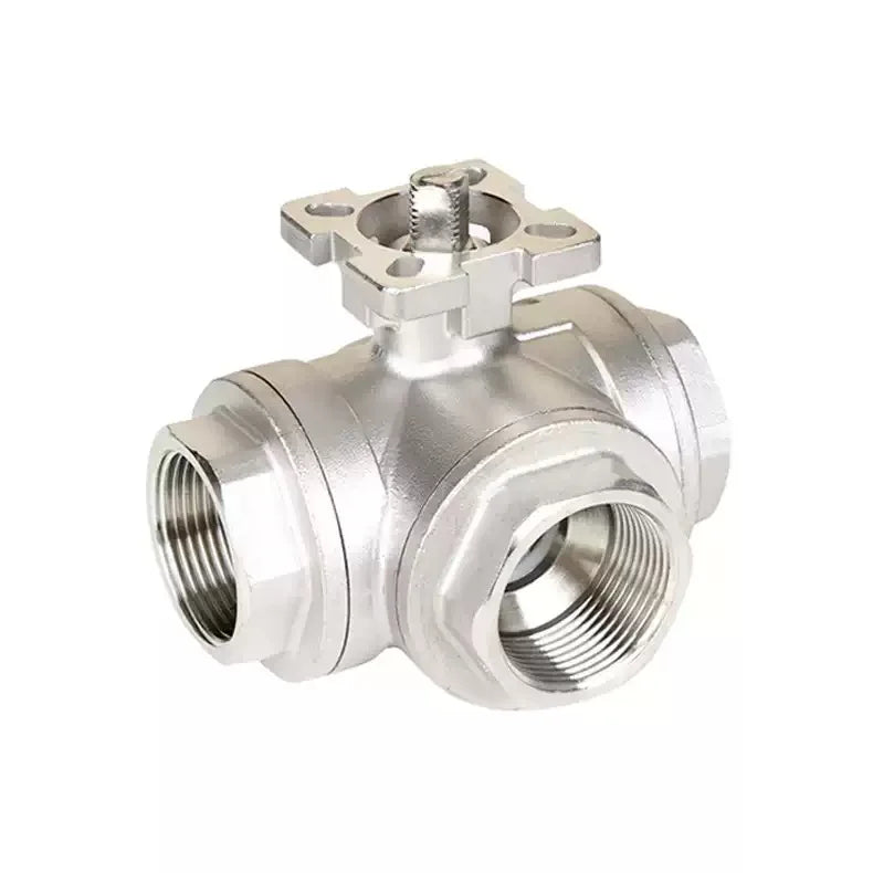 High Platform Three-Way Ball Valve 304/316 Stainless Steel L/T Type Electric Pneumatic Internal Threaded Electric Valve Gas Stop