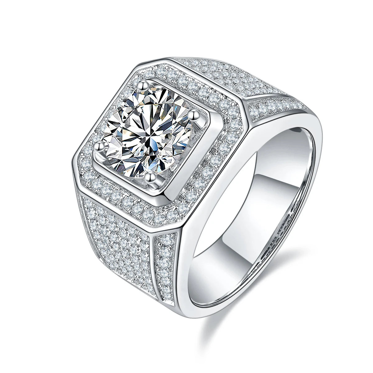 925 Sterling Silver Jewelry Man Rings Moissanite Unique Mens Rings Vintage Mens Wedding Bands Fast Delivery