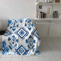 Custom Geometric Tribal Aztec Zigzag Couch Soft Flannel Blankets for Adult Teen Kid Size