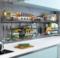 Kitchen 304 Stainless Steel Wall Mounted Seasoning Rack Set Meal Kitchenware Shelf DIY Matching Spice Rack Integrated Organize