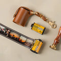 Pu Leather Mini Camera Case Digital Dslr Cameras Film Keychain Case Bag