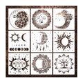 Mandala Sun and Moon Stencil Sun Flower Star Stencil Reusable Painting Templates