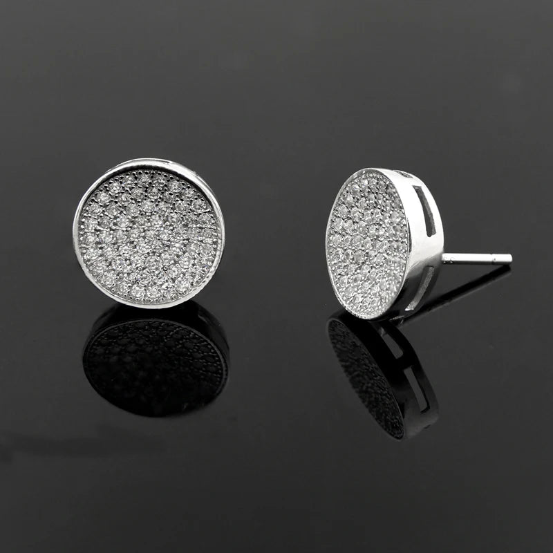 Fast Delivery 925 Sterling Silver Stud Earrings Micro Paved Setting Round Cubic Zircon Earrings Fashion Jewelry