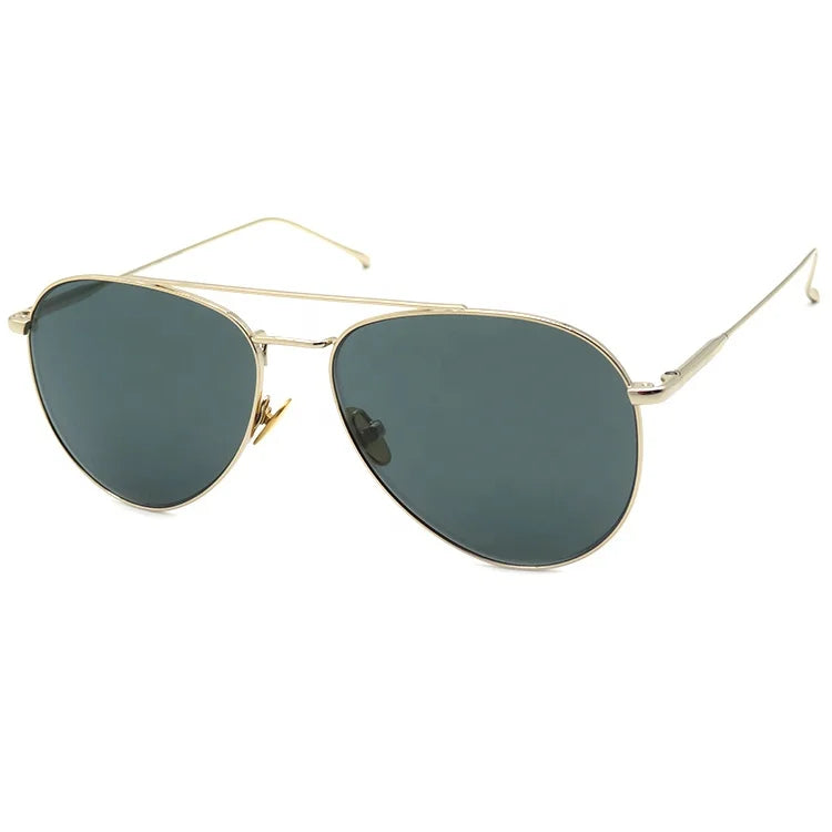 Luxury Golden Frame Golden Temple Lightweight UV400 Shades Sunglasses Gold Men Fashion Sunglasses Grey Polarized Sunglasses