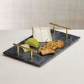 Morden Design Rectangle Marble Tray Decorative Stone Serving Board Trays with Handles
