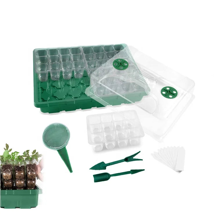 Garden Plant Tray Seedling Kit Plant Propagation Station Germination Tray With Transparent Insert