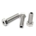 304 Stainless Steel DIN Standard Plain Finish Hollow Screw Outer Hex Bolt Threading Hole Screws M4-M20