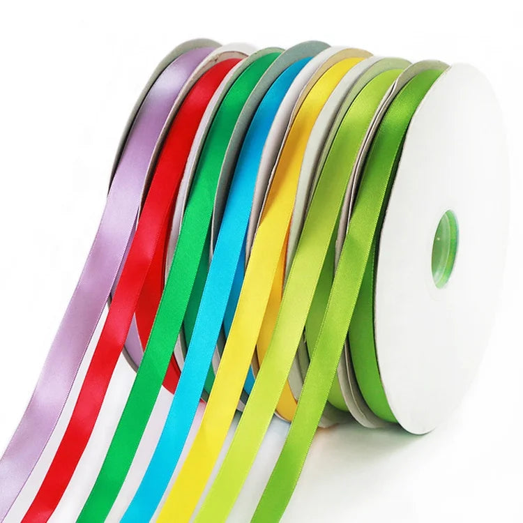1 Inch Colorful Soft Polyester Silk Satin Ribbon Roll 100% Polyester for Gift Packaging Garment Accessories Single Face Style