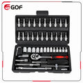 46pcs Versatile Drive CR-V Ratchet Socket Wrench Set Durable Metal Construction Hand OEM Auto Repair Combination Hard Case MegaBDM