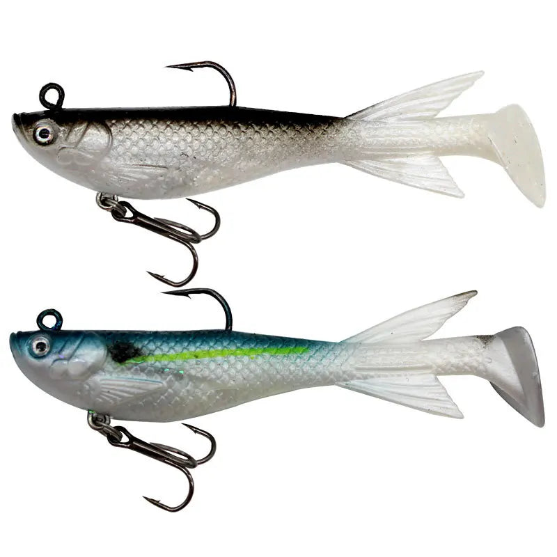 SNEDA 10cm15g Lead Lure Artificial Soft Bait Fishing Lure With Wing and Double Hook Long Shot Swimbait Fly Fishing Lure
