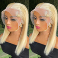 13x4 Lace Blonde Brazilian 613 Straight Short Bob Wigs 8 Inch Wig Human Hair Girls 180% Density 613 Bob Lace Front Wig