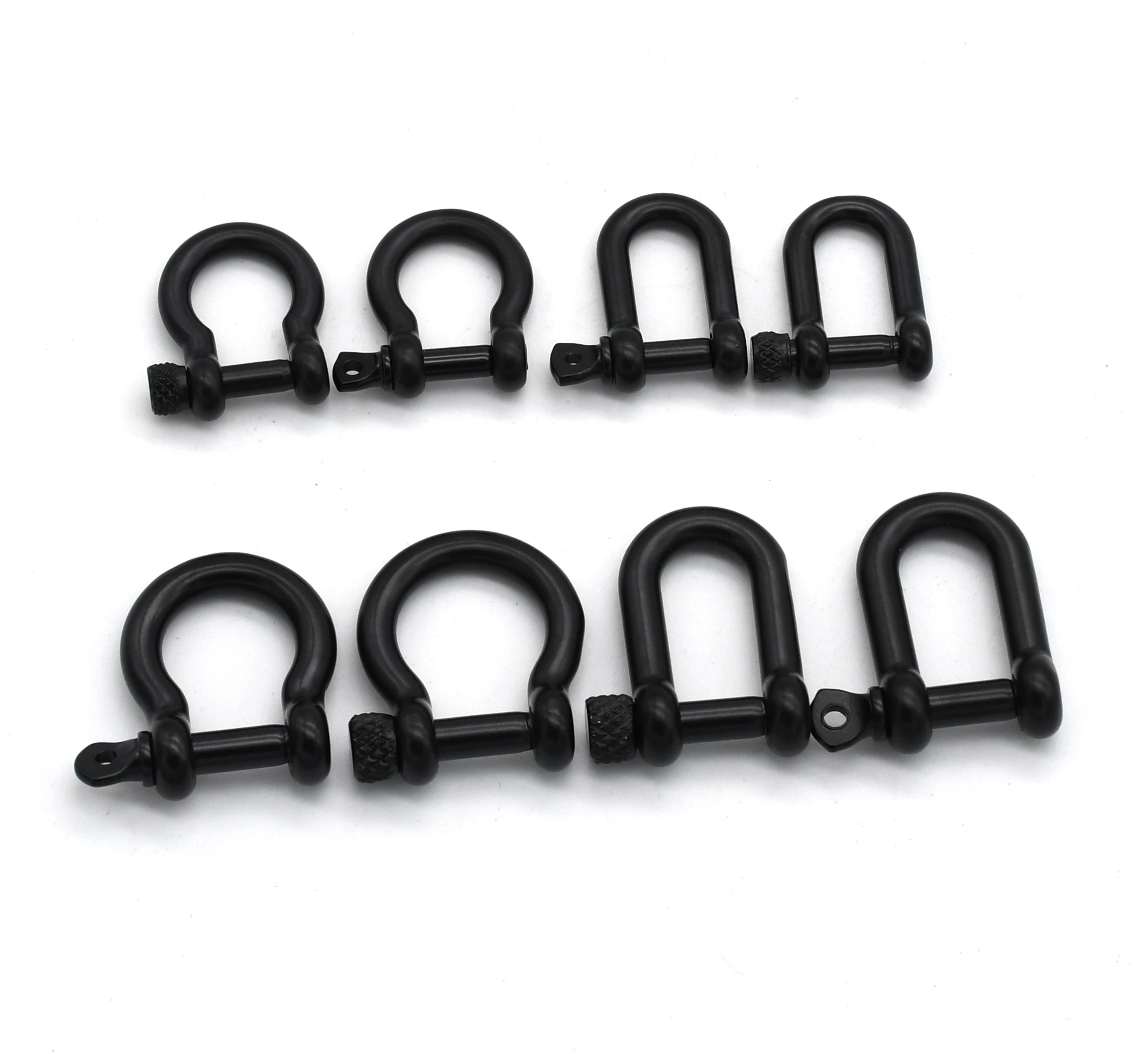 Cloxy Bag Belt Accessories 8/10mm Matt Black Detachable D Ring Buckle for Key Chain Wallet Belt Stainless Steel Shackle D Ring