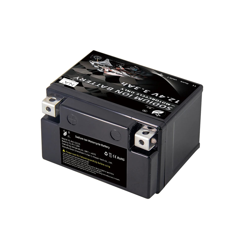 Factory 12.4V 3.9Ah Sodium Ion Motorcycle Start Power Battery with 3000 Cycles and -30~60 Operating Temperature