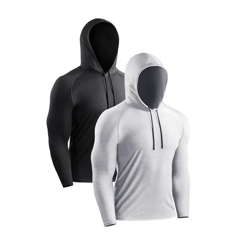 Wholesale Quick Dry Fit Sports Long Sleeve Shirt Men Lightweight Active Workout Athletic Gym Pullover Hoodie