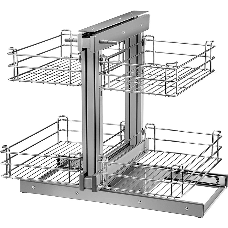 Modern Chrome Soft Close Pull Blind Corner Cabinet Storage Basket VT-09.035 Stainless Steel Four Shelf for Kitchen Application