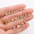 Stocks Selling Fast Delivery Safety Crewback Piercing Earrings Gold Stainless Steel Earrings in Gold and Silver Zircon Earrings