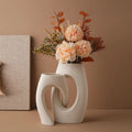 Creative Alien Cross Tube Flower Vase Modern Plain White Ceramic for Home Decoration or Souvenir