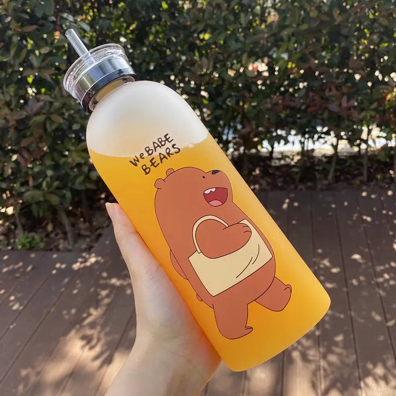 Wholesale 1000ml BPA-Free PC Material Water and Juice Bottle with Straw Direct Drinking Customized Design