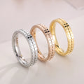 Simple Promise Vintage Engagement Ring Engraving Wholesale Girl Hug Fingers Fidget Stainless Steel Gold Plated Trendy Rings