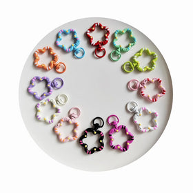 100pcs Mixed Flower Shape Lobster Clasp Hooks End Connectors Keychain for DIY Chain Accessories Jewelry Findings