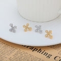 VIANRLA Stainless Steel Cross CZ  Earrings No Fading Prevent Oxidation Prevent Allergies Simple Earring