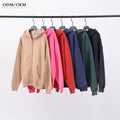 Custom Men's Hoodie 355 Gsm Blank Heavyweight Oversized Fleece Puff Printing Oversized Full Zip up Hoodie