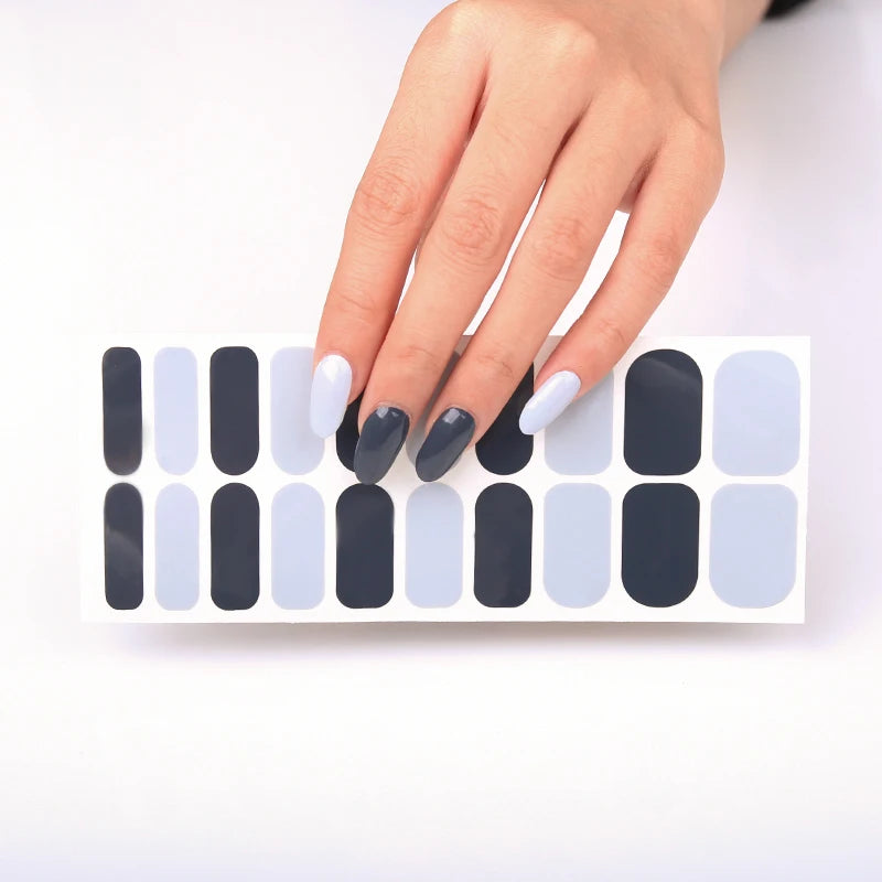 Huizi Huizi Non-toxic Popular Grey Pattern Nail Stickers Wholesale Nail Polish Custom Nail Wraps