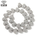 TOP ICY Iced Out Bling Heart Shape Diamond Chain for Women Love Heart Necklace Jewelry Making 5A Cubic Zircon