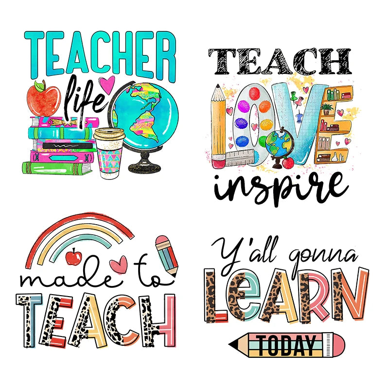 Factory Hot Sale Design Graduation 2023 Vinyl Heat Transfer Teacher Transfer Printing Clothes Stickers for T-shirts