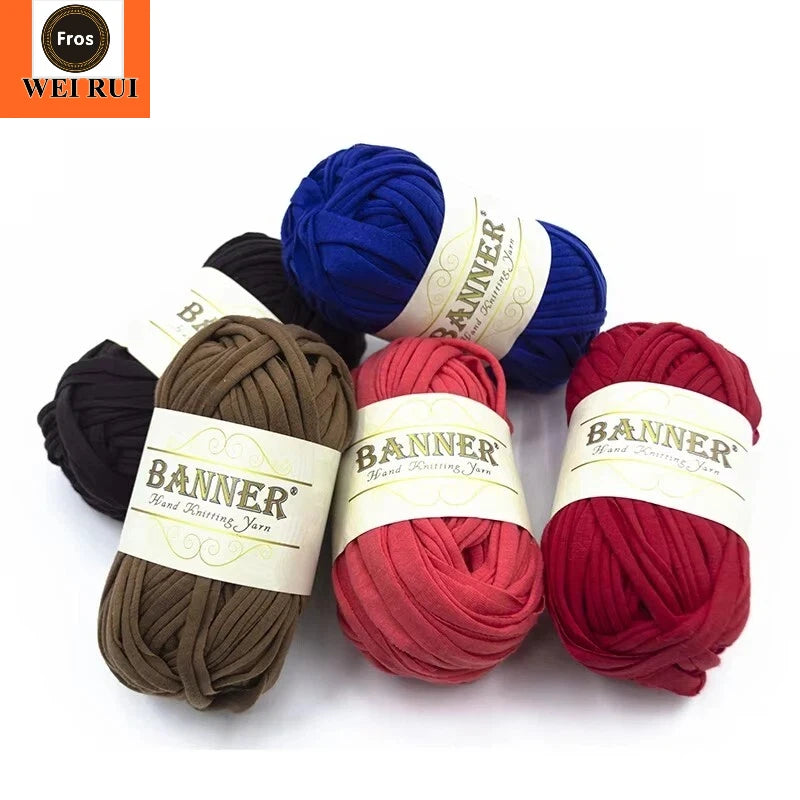Crochet 100% Fancy Yarn Cotton Polyester Weaving Spaghetti t Shirt 1cm Yarn Roll Philippines Raffia Yarn for Crochet Handbags