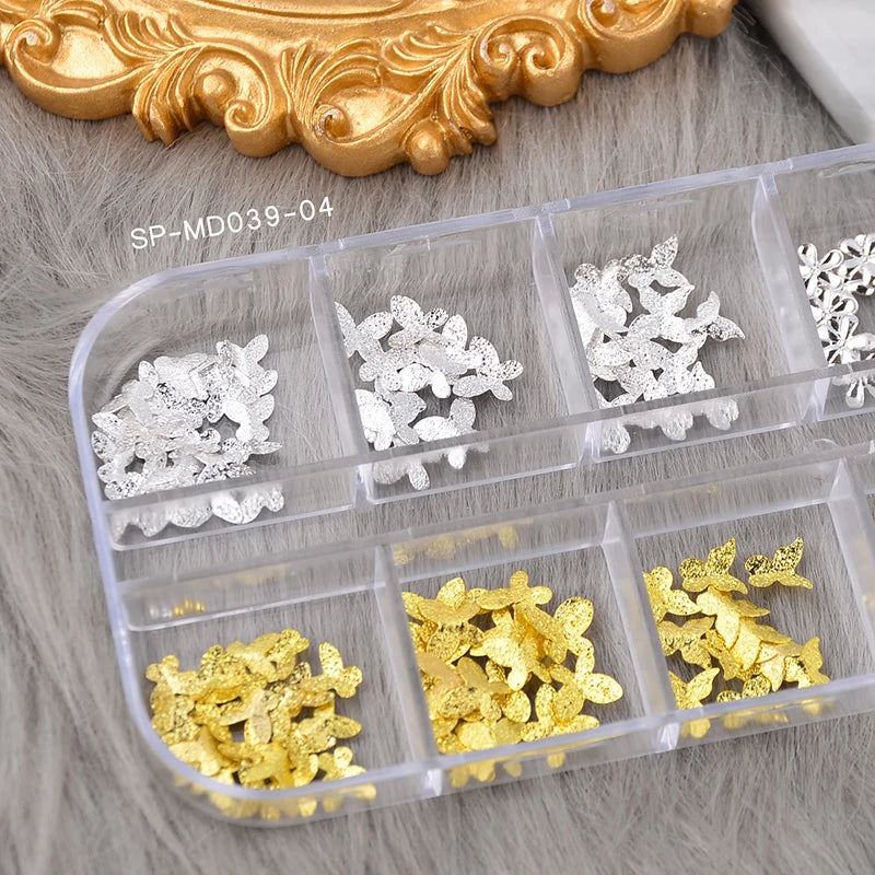 Wholesale 3D Nail Charms Metal Rivets Gold Silver Nail Accessories