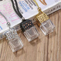 Mini Round 8ml 10ml Air Freshener Empty Diffuser Glass Bottle Logo Cube Hanging Car Hanging Perfume Diffuser Bottle
