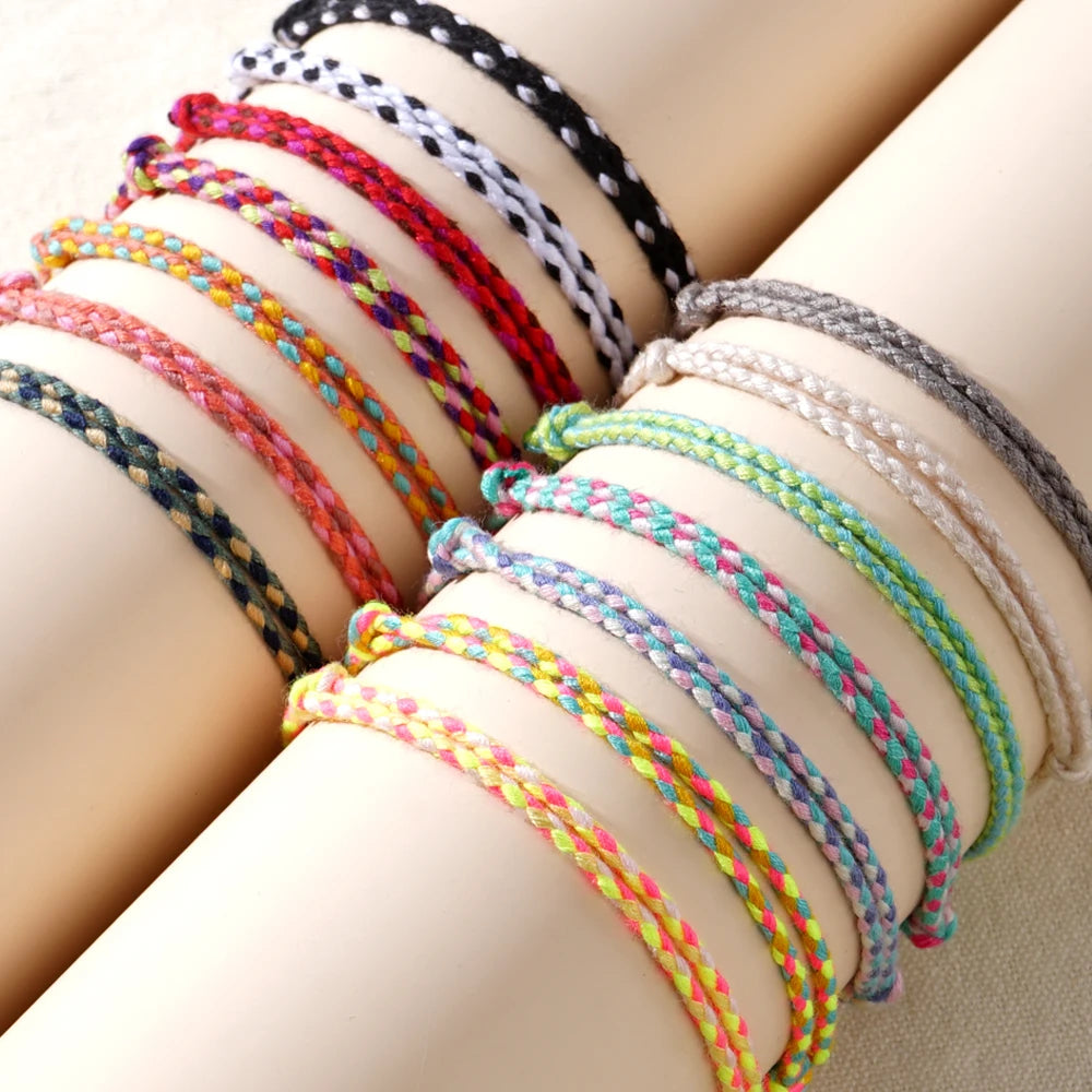 Go2boho Boho Wholesale Cheap Thread Jewelry Summer Beach New Woven & Braided Hawaii Cotton Anklets Bracelets for Women MegaBDM