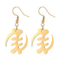 Stainless Steel Factory Adinkra Gye Nyame Stud Popular Gold Plated African Ghana Ethnic Symbol Statement Earrings Jewelry