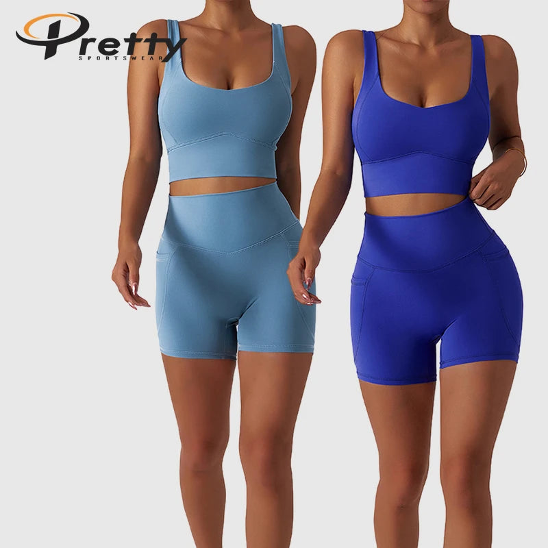 New Design Women Yoga Leggings Running Workout Vests Clothing Yoga Suit Top Sports Wear Gym Fitness Vest