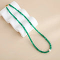 Custom Semi-Precious Gemstone Necklace Natural Green Aventurine Beaded Necklace Pearl Charm Adjustable Jewelry for Women Gift