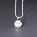 Sparkling Margarita Necklace 925 Sterling Silver Twisted Rope Chain Freshwater Pearl Pendant Dainty Layering Jewelry for Women