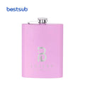 Customized Mini 8oz 240ml Stainless Steel Hip Flask Pink Matt Surface for Camping and Laser Engraving Promotion