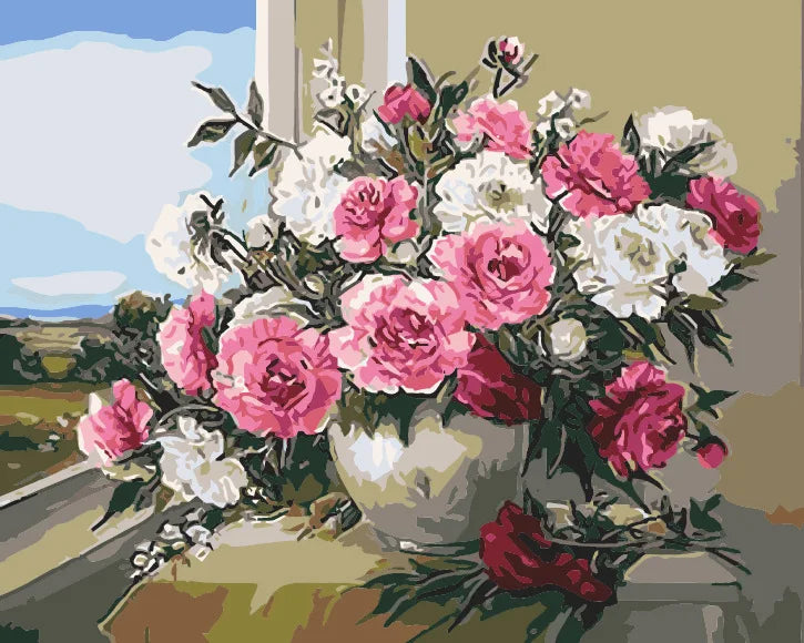 Wholesale Flowers DIY Painting by Numbers Acrylic Paint by Numbers HandPainted Oil Painting on Canvas for Home Decor Wall Art
