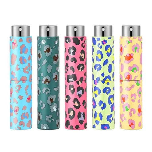 8ml Portable Mini Perfume Atomizer Spray Bottle Leopard Print Travel Refillable Aluminum Collar Fragrance Sprayer