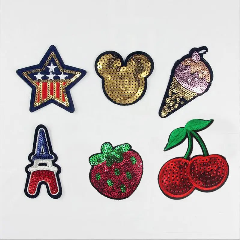 Custom Embroidery Patch New Design Bear Sequins Appliques for T-shirt  for Clothing