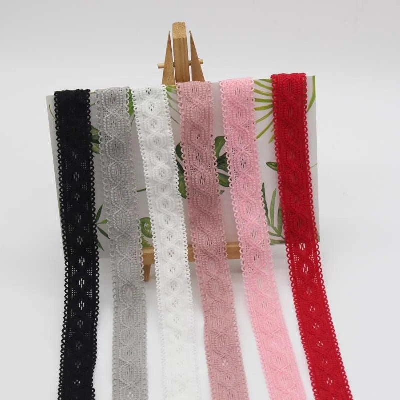 Hot Sale 20mm Wide Spandex/Nylon Picot Stretch Elastic Solid Color Webbing Lace Trim Free Sample Customized Home Textile 7-Day