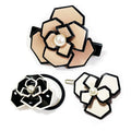 Classic Camellia Hair Clip Set 6cm 8cm Flower Barrette Clip High Elastic Ponytail Hair Ties