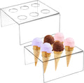 Clear Acrylic Ice Cream Cone Holder With 6 Holes Display Holder for Birthday Party Christmas.