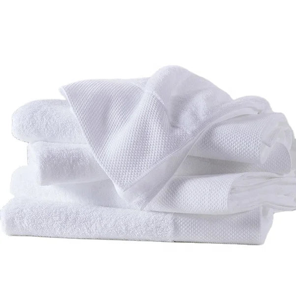 5 Star Hotel Towels White Custom logo 100% Cotton Bath Towel Sets /Hand Towels/Face Towel