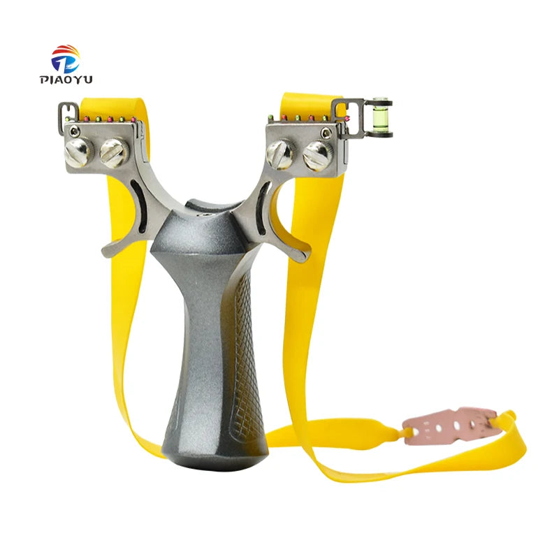 Powerful Stainless Steel Slingshot with Double Wire Fast Pressing Flat Rubber Band for Outdoor Hunting & Shooting Sports