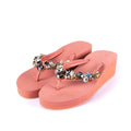 Women's New High Heel Flip Flops for Slippers Casual Wedge Design with Rhinestone Soft Height Increasing and Anti-Slip Features