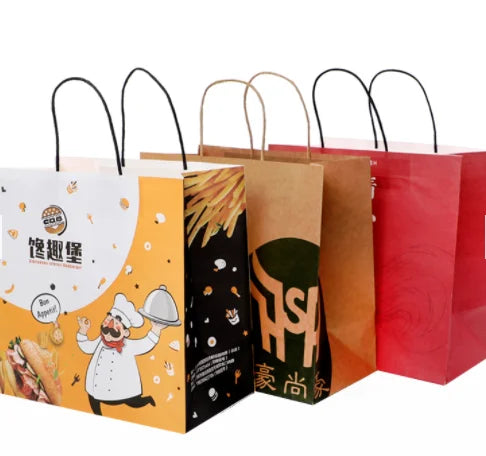 Bread Baguette Kraft Matt Lamination Embossing Disposable Packaging Bags Custom Color Logo Potato Chips Baby Food Coffee Sushi